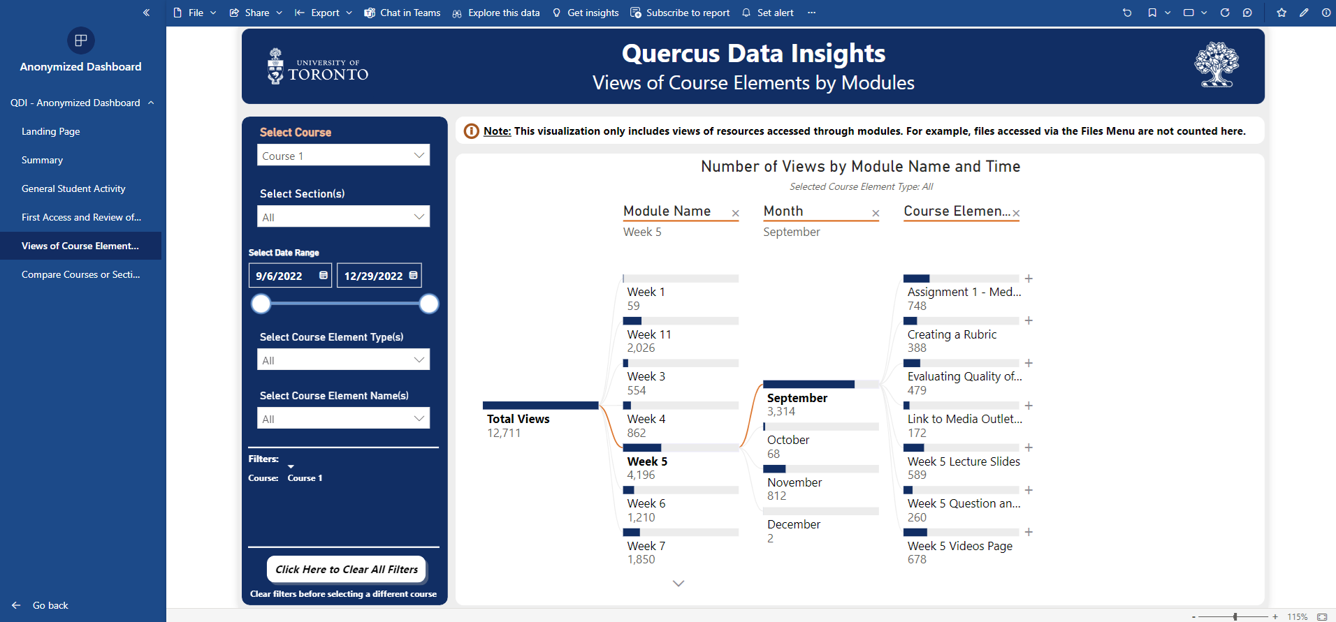 Course Elements Screenshot